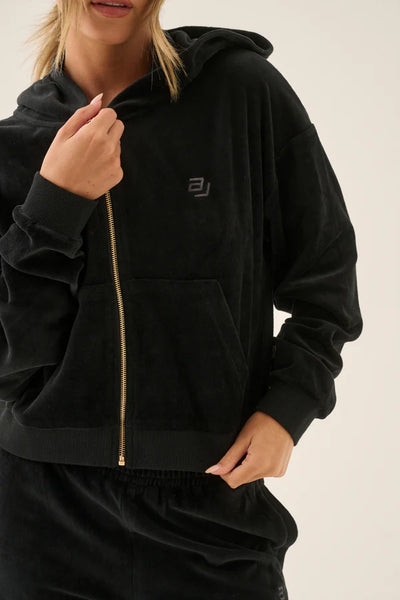 AJ Velour Hoodie Noir