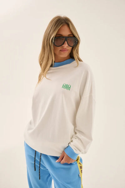 Banana Oversized Long Sleeve Tee - Snow