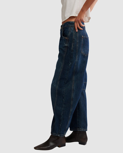 Good Luck Barrel Jeans- Blue