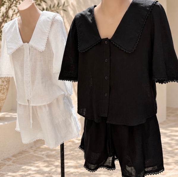 Collar Shirt and Short Set