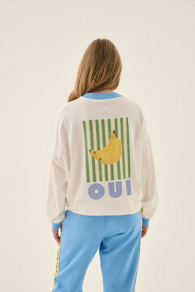 Banana Oversized Long Sleeve Tee - Snow
