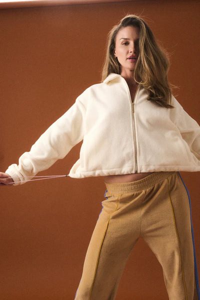 Sherpa Zip Through Jacket - Coconut