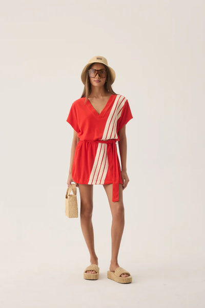 Tropiques Terry Dress in Apple Red