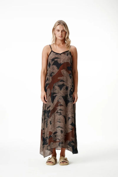 Antoinette Slip Dress - Palm Safari