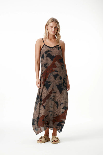 Antoinette Slip Dress - Palm Safari