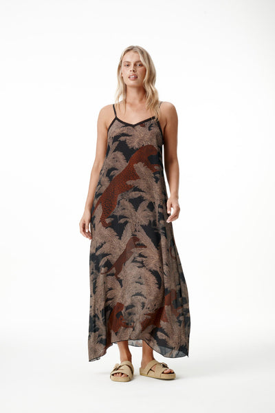 Antoinette Slip Dress - Palm Safari