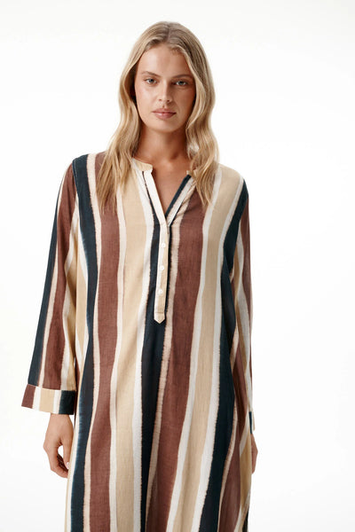 Bazaar Stripe - Tan/Choc