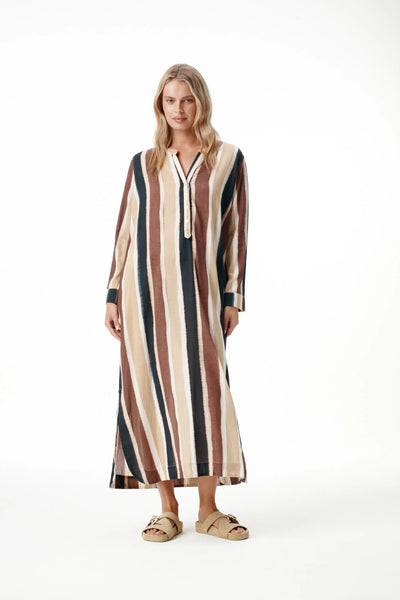 Bazaar Stripe - Tan/Choc