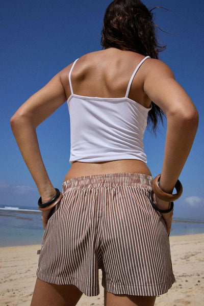 AJ Stripe Short Chocolate