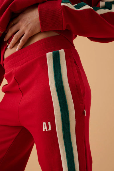 AJ Single Stripe Trackpant Tango Red
