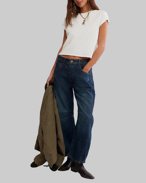 Good Luck Barrel Jeans- Blue