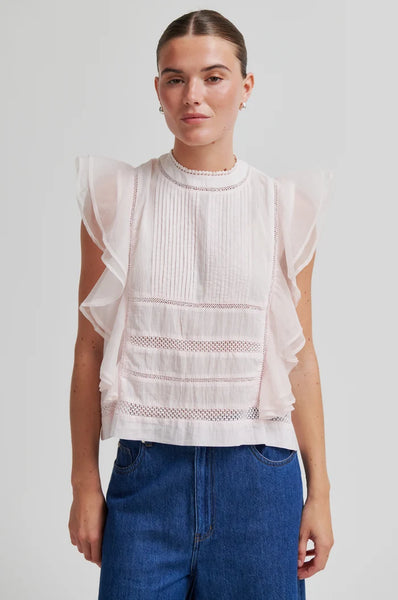 Kristel High Neck Top - White