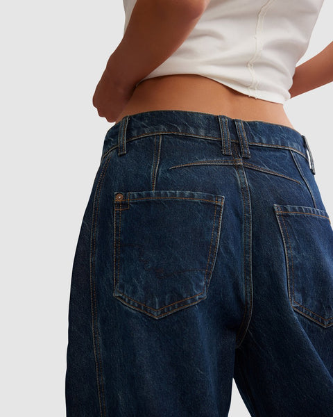 Good Luck Barrel Jeans- Blue