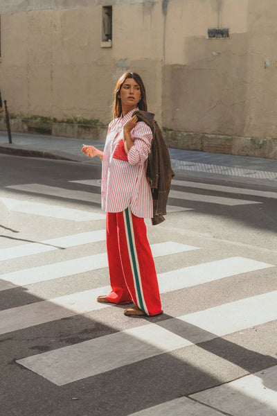 AJ Single Stripe Trackpant Tango Red