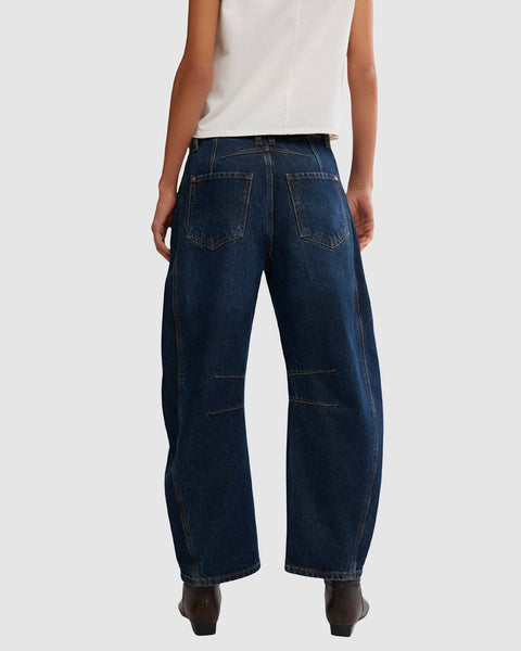 Good Luck Barrel Jeans- Blue