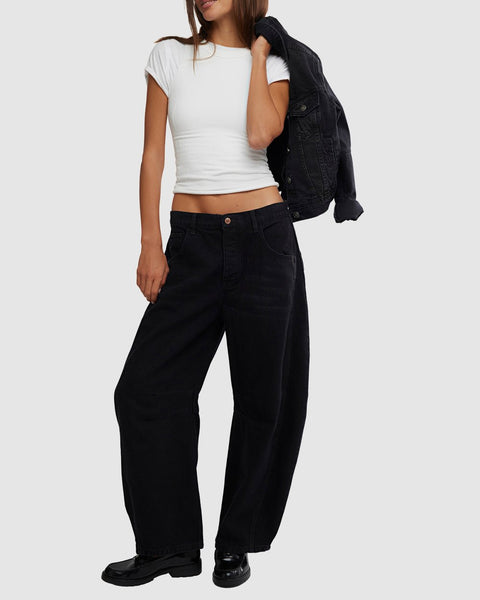 Good Luck Barrel Jeans- Black