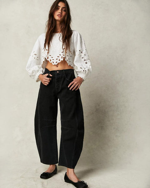 Good Luck Barrel Jeans- Black