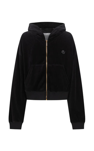 AJ Velour Hoodie Noir