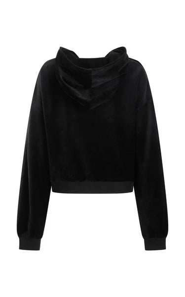 AJ Velour Hoodie Noir