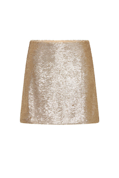 Sequin Mini Skirt in Gold