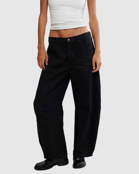 Good Luck Barrel Jeans- Black