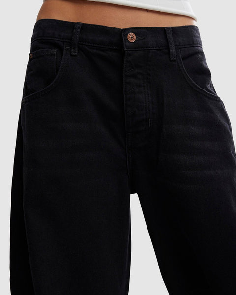 Good Luck Barrel Jeans- Black
