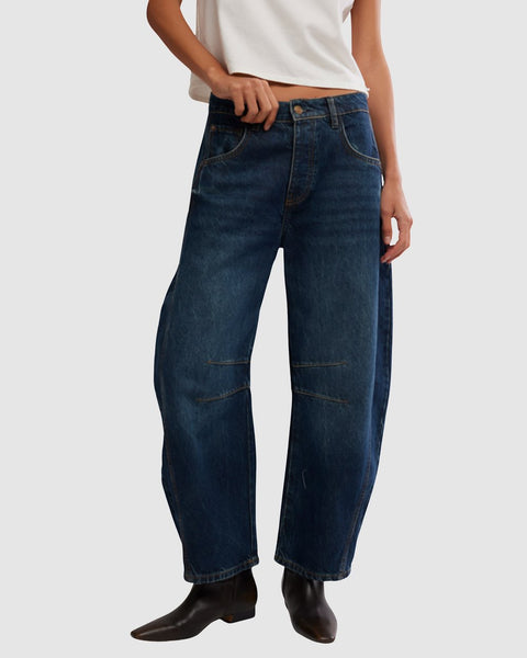 Good Luck Barrel Jeans- Blue