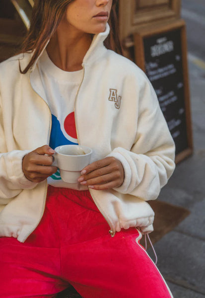 Sherpa Zip Through Jacket - Coconut