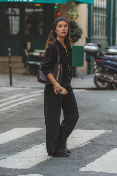 AJ Velour Hoodie Noir
