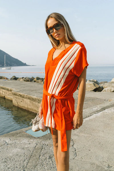 Tropiques Terry Dress in Apple Red