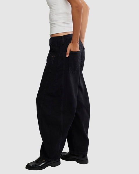 Good Luck Barrel Jeans- Black