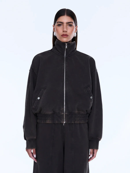 Willow Zip Through Sweater - Washed Bark