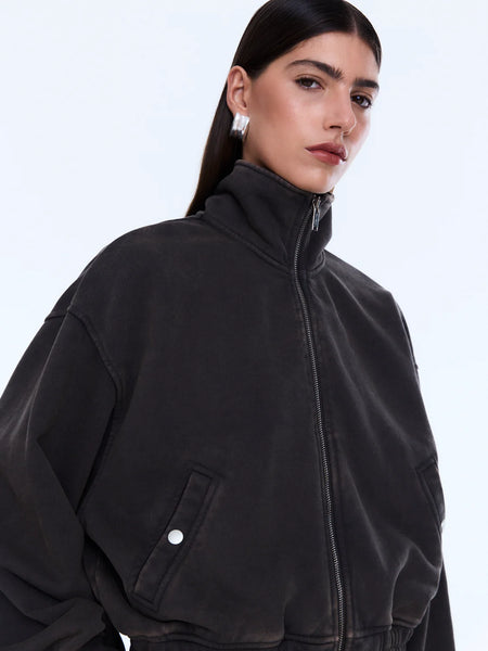Willow Zip Through Sweater - Washed Bark