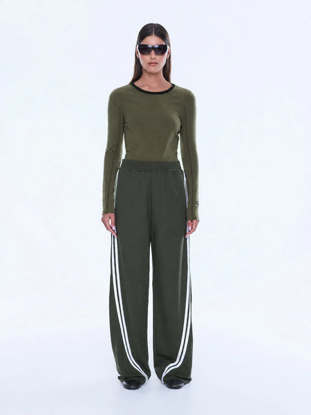 Valentina Stripe Pant - Olive