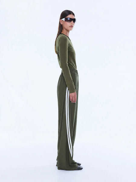 Valentina Stripe Pant - Olive
