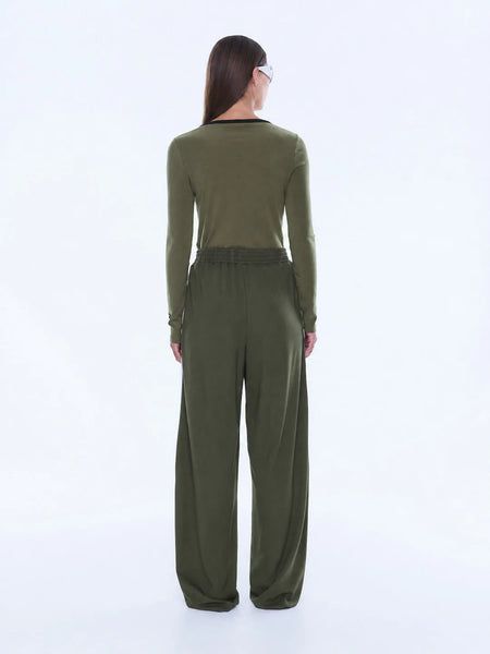 Valentina Stripe Pant - Olive