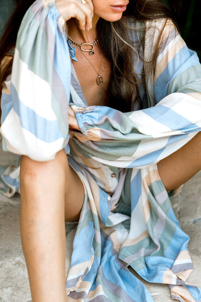 Hathaway Dress - Ocean Retro Stripe