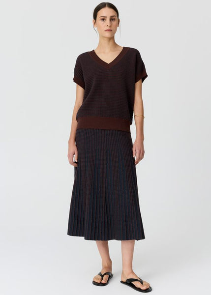 Evlyn Knit Skirt - Choc/Ink