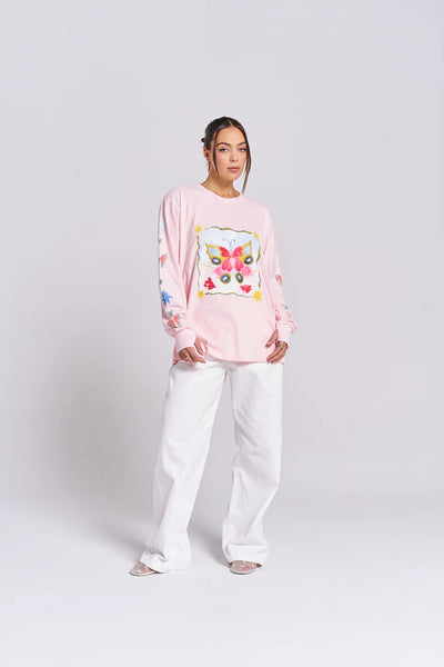 Love Bug Long Sleeve Tee - Baby Pink