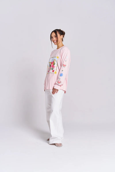 Love Bug Long Sleeve Tee - Baby Pink