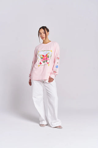 Love Bug Long Sleeve Tee - Baby Pink