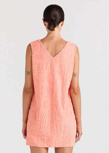 Mai Tai V Tunic Towelling Dress -Coral