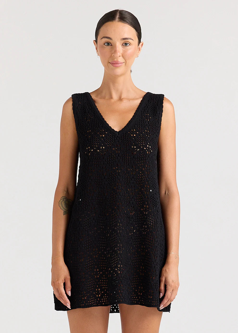 Messina V Crochet Knit Dress