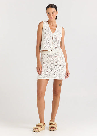 Messina Crochet Knit Mini Skirt