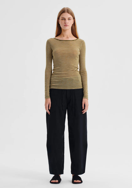 Morri Merino Stripe Round Neck - Avo/Birch