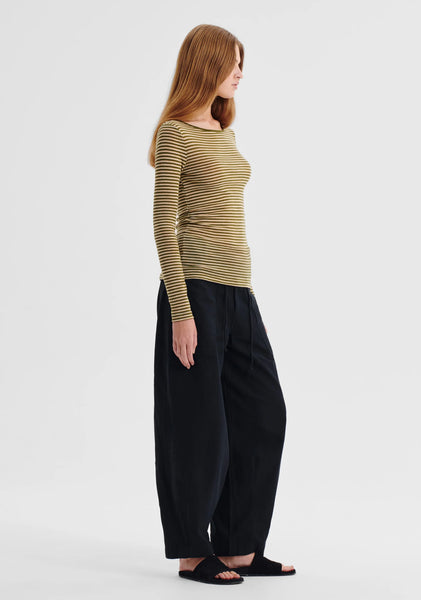 Morri Merino Stripe Round Neck - Avo/Birch