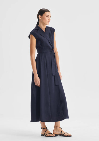 Vera Wrap Dress - Navy