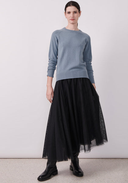 Willow Cashmere Crew Knit - Blue