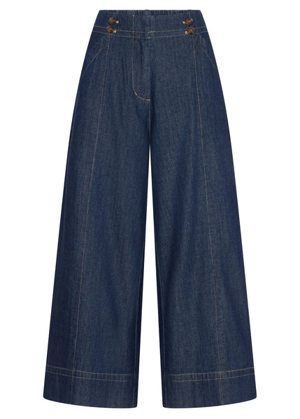 Anise Crop Denim Pants - Denim
