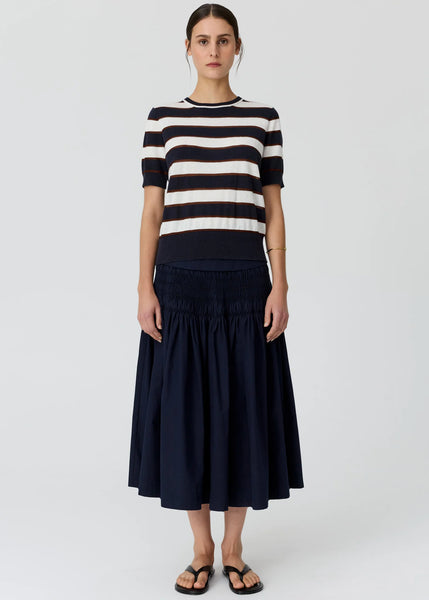 Darcey Stripe Knit Tee - Ink/White/Choc